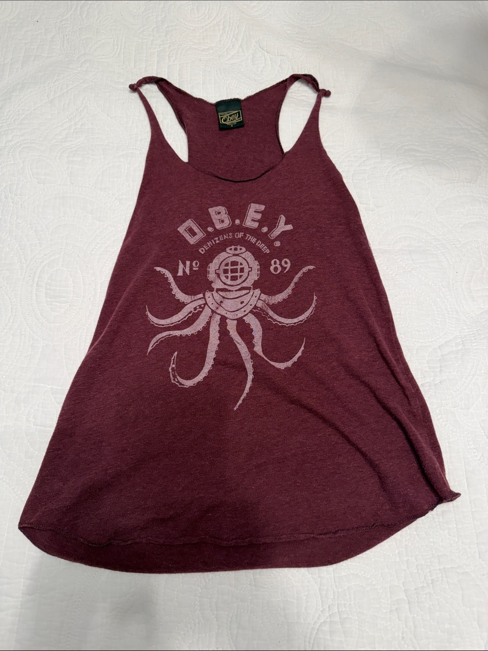 Obey Women's Maroon Octopus Graphic Racerback Tank